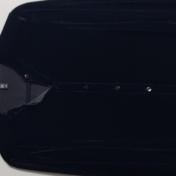 EILEEN FISHER Black Velvet Collared Silk Long Shirt Size Small - Picture 6 of 16